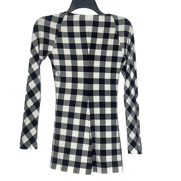Norma Kamali black and white checked crossover top Size XS - Picture 3 of 14